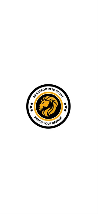 Circular logo with a lion symbolizing football talent development.