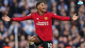 Marcus Rashford celebrating after a splendid win