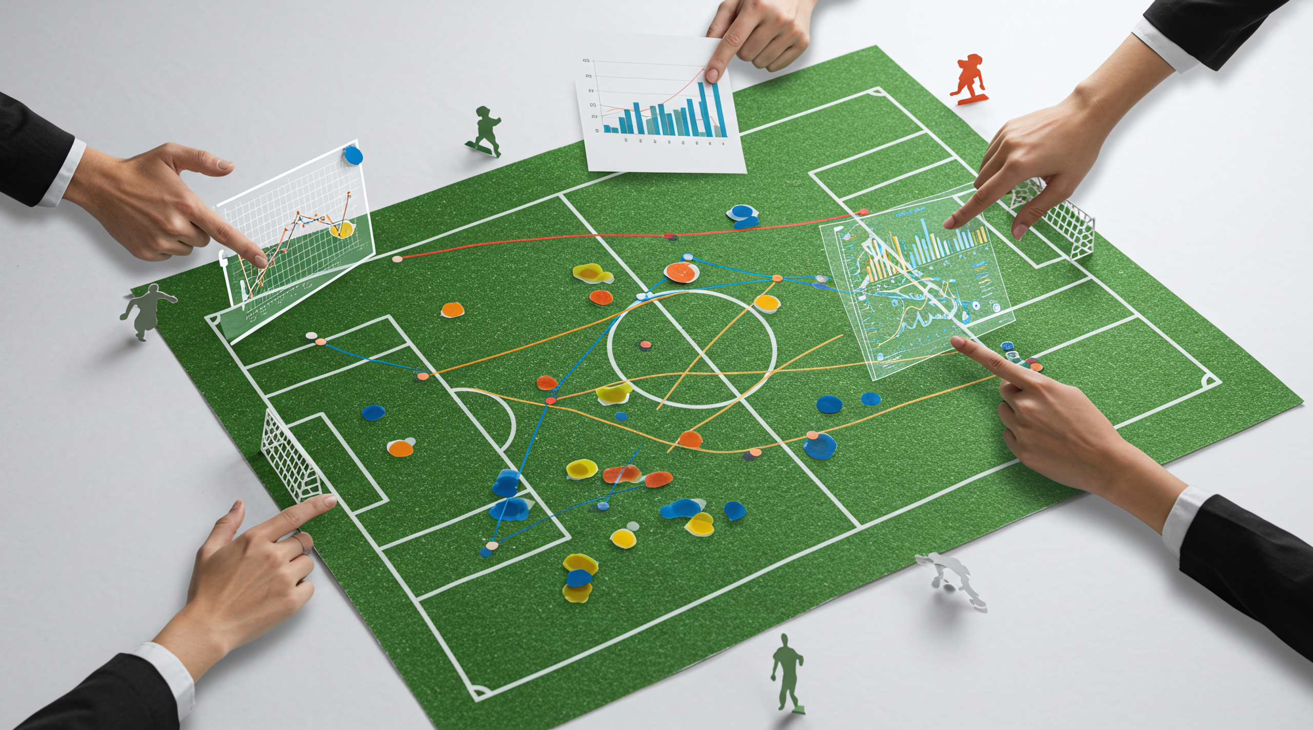 Grassroots football coaches use technology to plan their upcoming match.